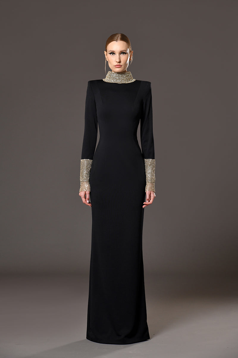 chinese dress ladies CurveWow Long Sleeve Jersey Pocket Midi Dress Black – Curvewow main image 0