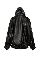 Black sequined hoodie