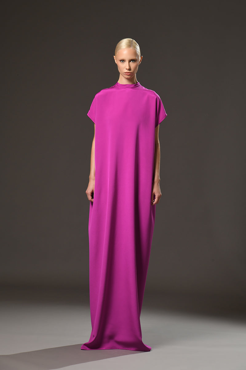 Fuchsia crêpe abaya