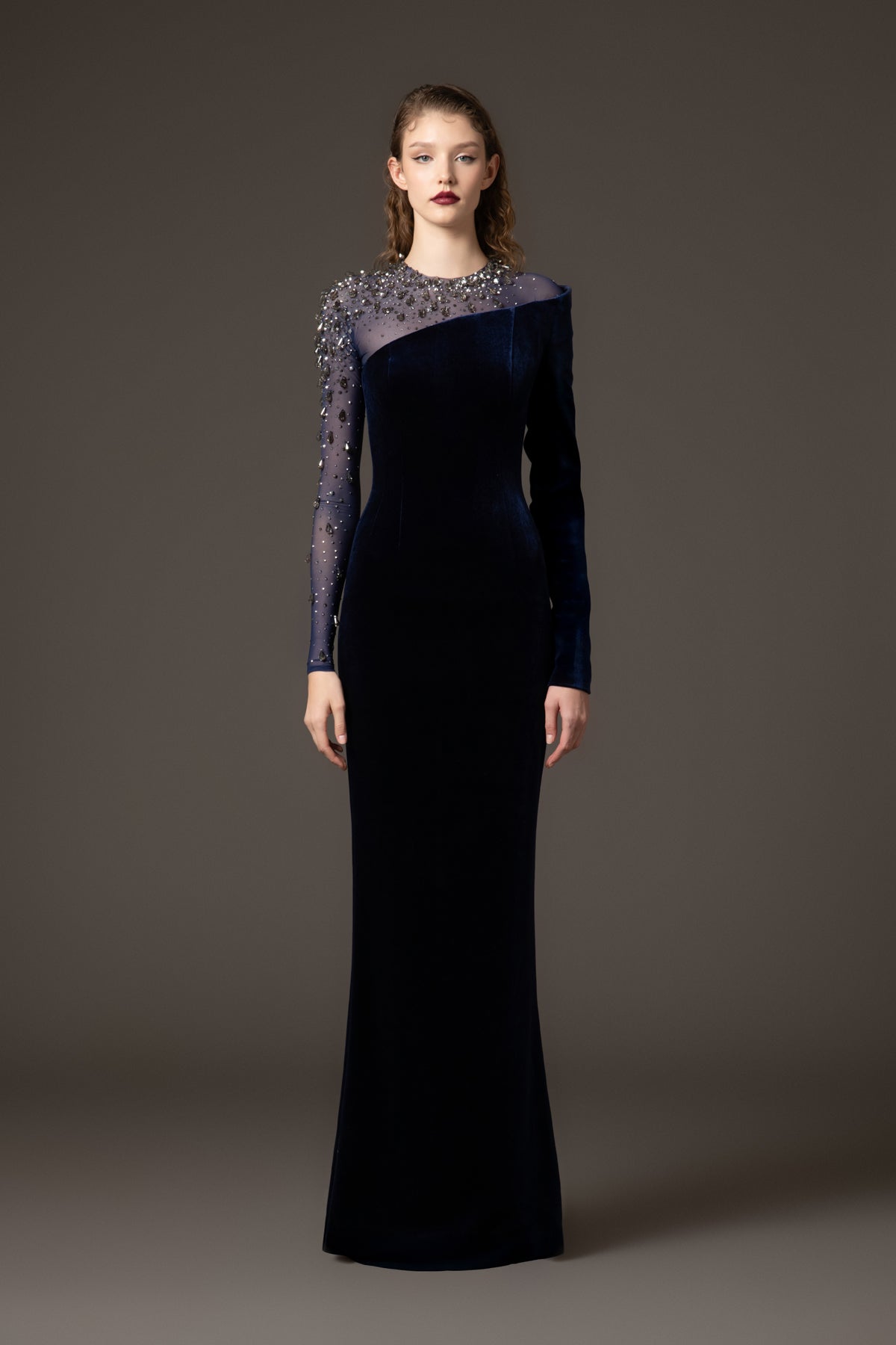 roiii fashion velvet embroidered dress Rory Velvet Dress