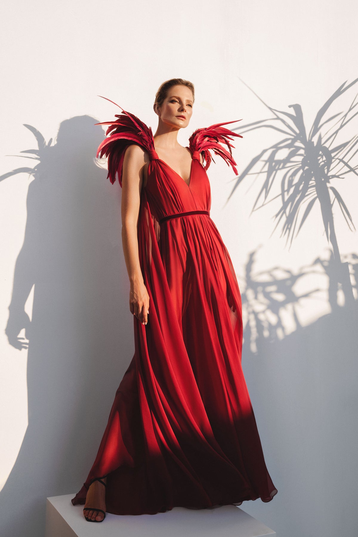 Burgundy silk chiffon dress Burgundy silk chiffon dress