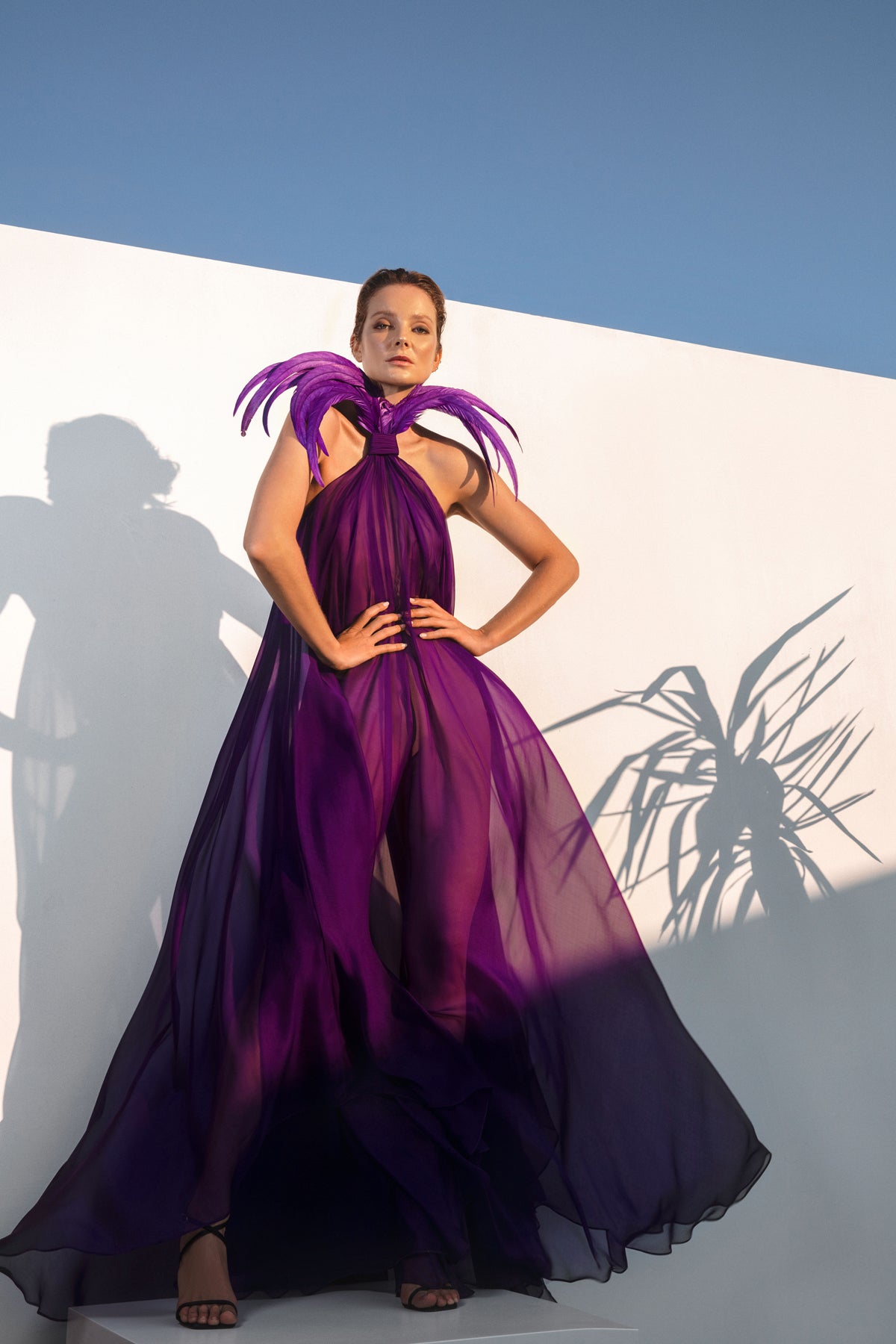 Chiffon purple dress