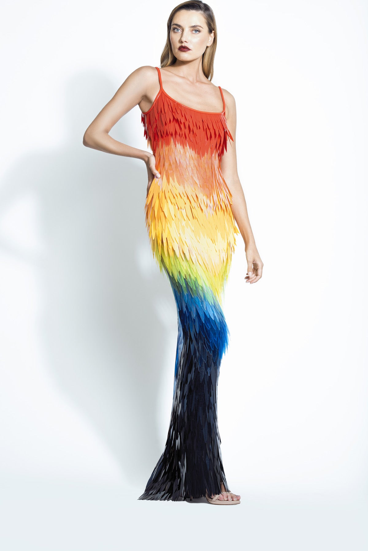 Rainbow Feather Dress 