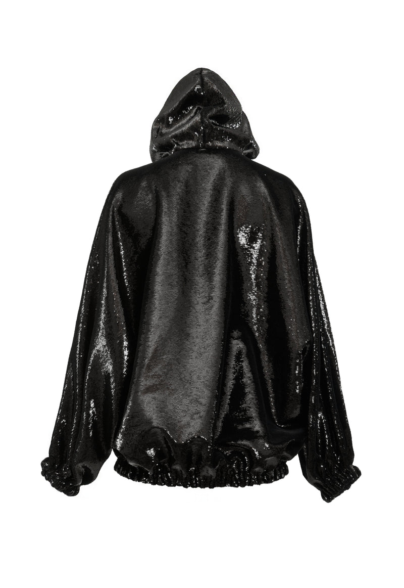 Black sequined hoodie