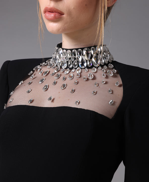 black dress with crystals, shop online