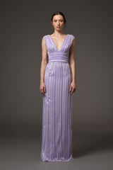 Lilac tulle embroidered dress