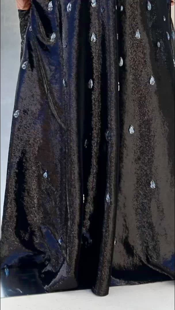 Crystal embroidered sequined dress