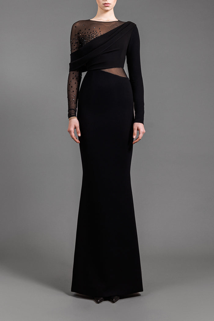 Dress in black color with crystals main image 1