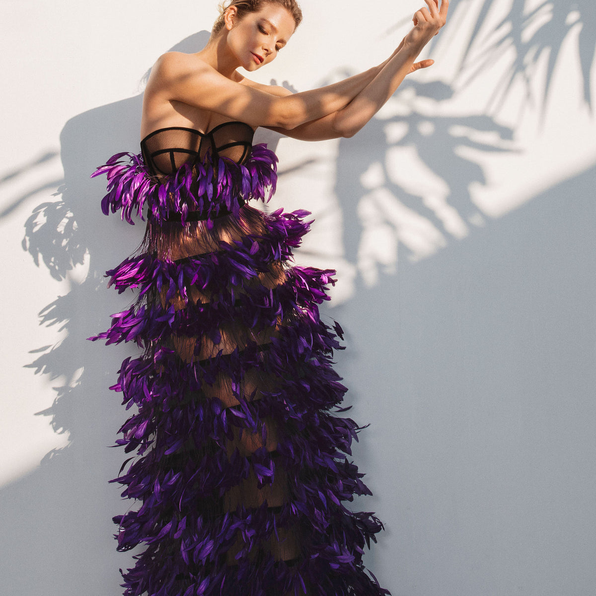 Purple feathers dress Purple feathers dress