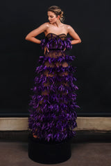 Purple feathered dress