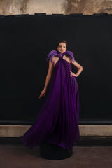 Chiffon purple shift dress