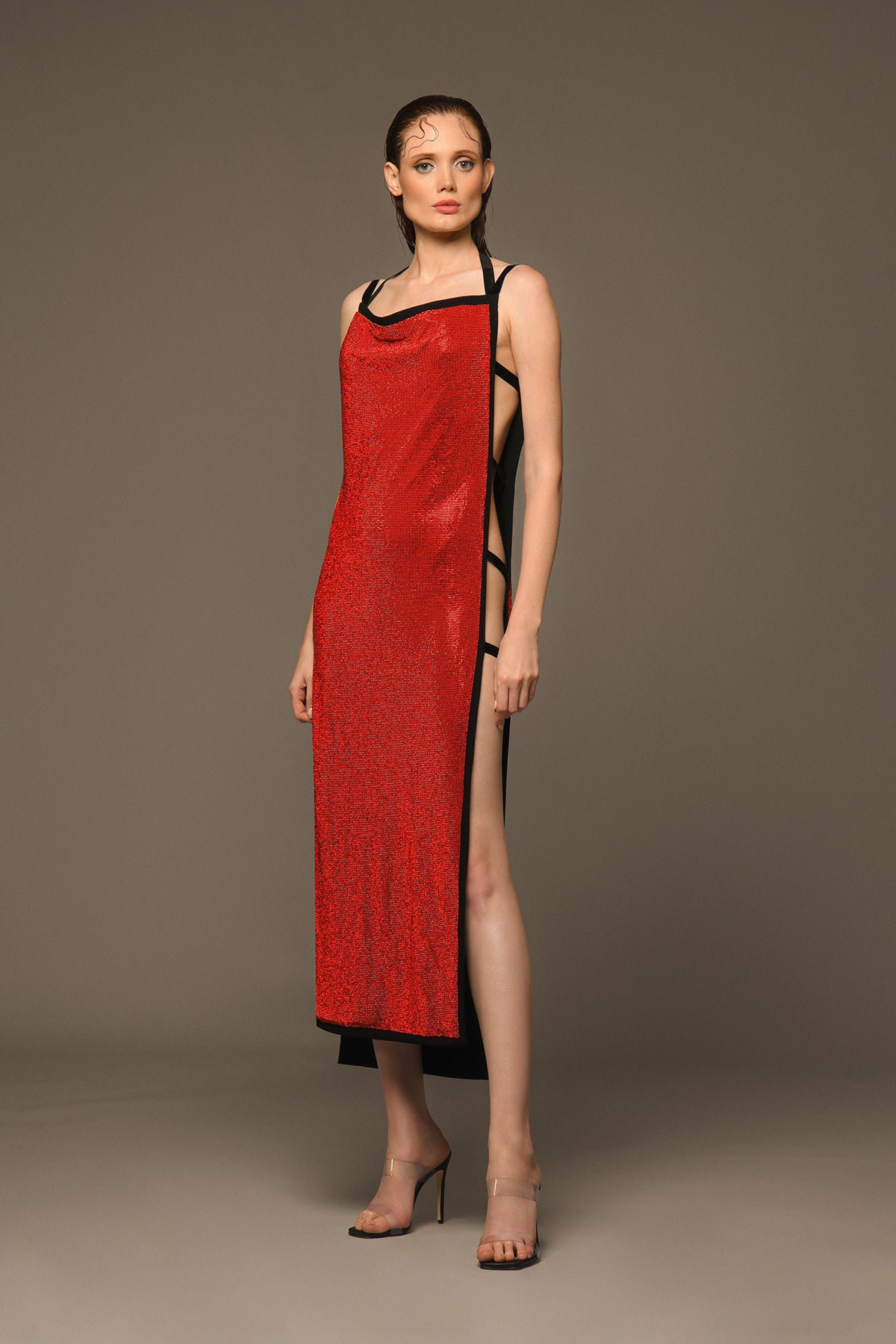 Red chainmail dress