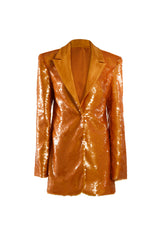 Oversized orange sequined blazer
