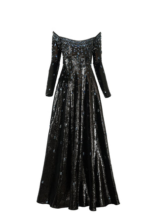 A-line fully embroidered sequined dress