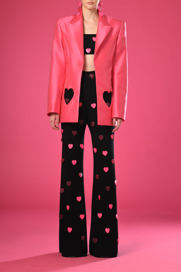 Pink Jacket and top and pants with hearts